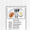Icon representing a meal plan with a fork, knife, and plate